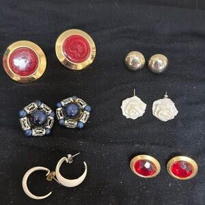 Vintage 1980s earrings, assortment of clip on and pierced